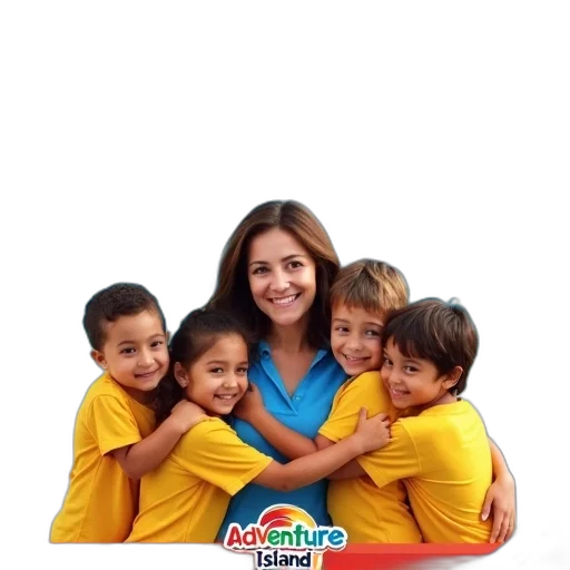 staff, group, children, woman transparent PNG cut-out