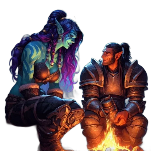concept art, fantasy art, comic book art, cyberpunk transparent PNG cut-out