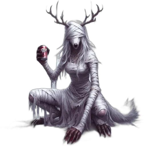 creature, animal, staff, dress transparent PNG cut-out