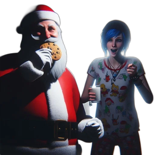 concept art, 3d render, photorealistic, santa transparent PNG cut-out