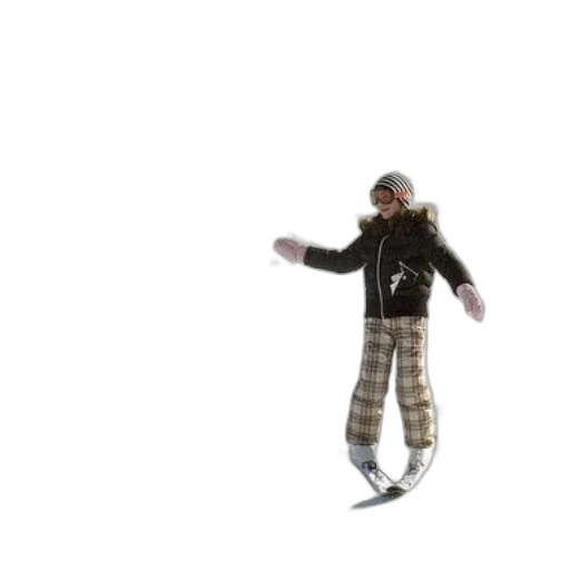 jacket, hat, staff, creature transparent PNG cut-out