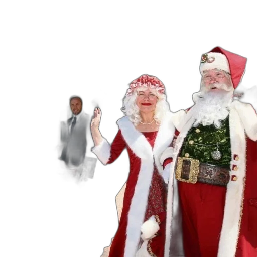 man, woman, dressed, santa transparent PNG cut-out