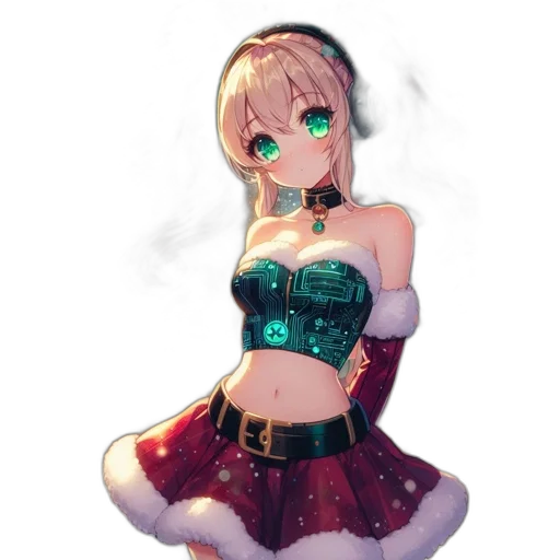 dress, robot, staff, weapon transparent PNG cut-out