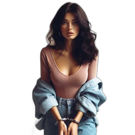 jacket, dress, jewelry, hair transparent PNG cut-out