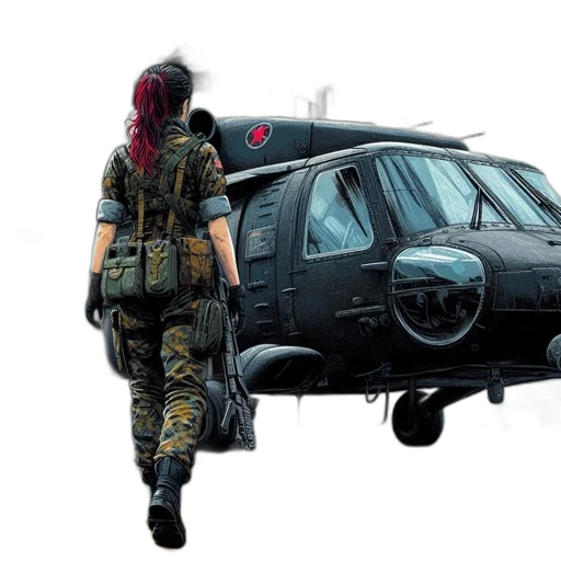 car, jacket, weapon, concept art transparent PNG cut-out