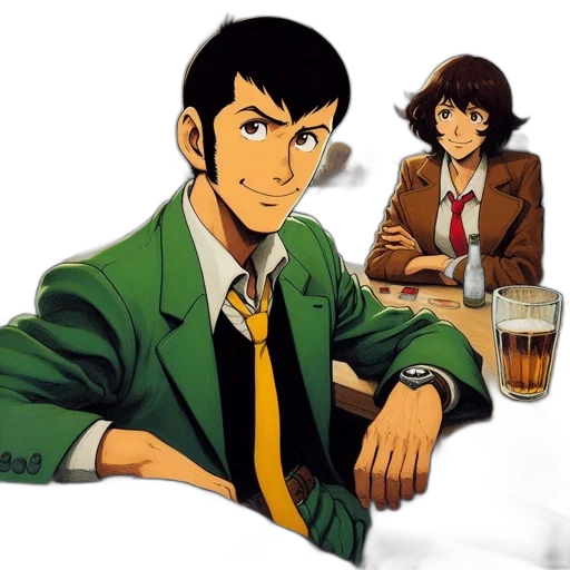 jacket, umbrella, anime, comic book art transparent PNG cut-out