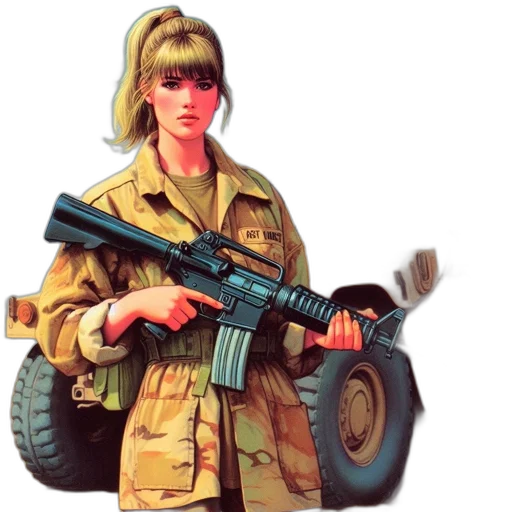 weapon, jacket, concept art, comic book art transparent PNG cut-out