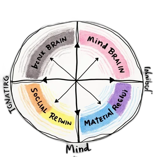 pastel, hand-drawn, diagram, circular transparent PNG cut-out