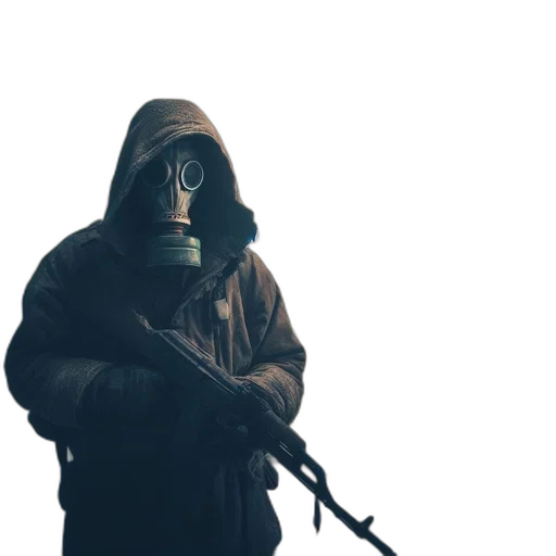 mask, weapon, jacket, staff transparent PNG cut-out