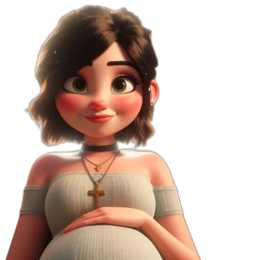 dress, face, 3d render, concept art transparent PNG cut-out