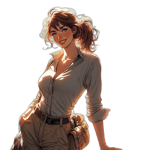 dress, staff, jacket, weapon transparent PNG cut-out