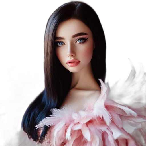 hair, dress, photorealistic, fantasy art transparent PNG cut-out