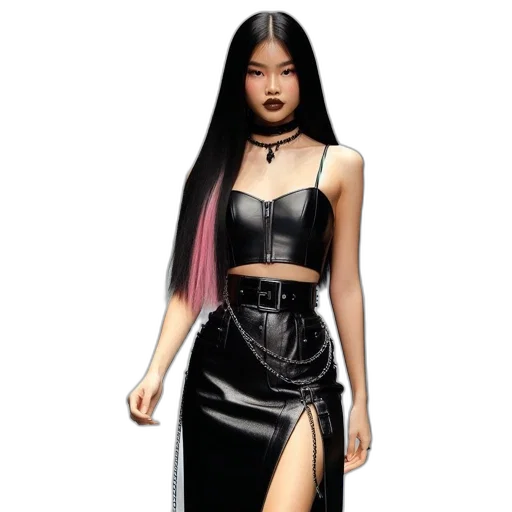 dress, concept art, cyberpunk, fantasy art transparent PNG cut-out