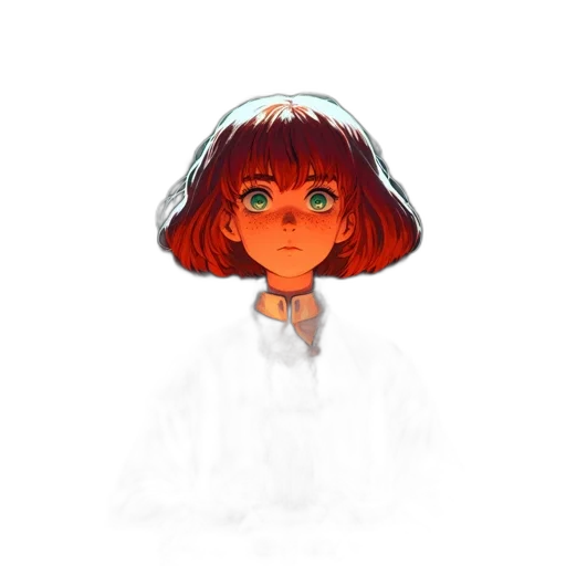 face, hair, creature, staff transparent PNG cut-out