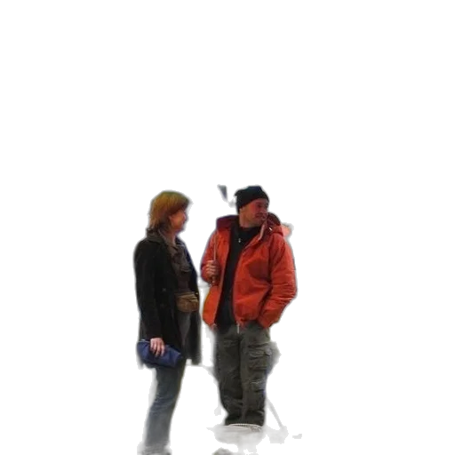 jacket, hat, umbrella, staff transparent PNG cut-out