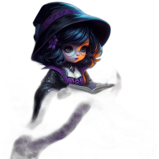 dress, staff, hat, fantasy art transparent PNG cut-out