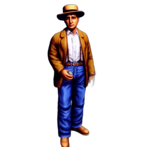 jacket, hat, pixel art, concept art transparent PNG cut-out