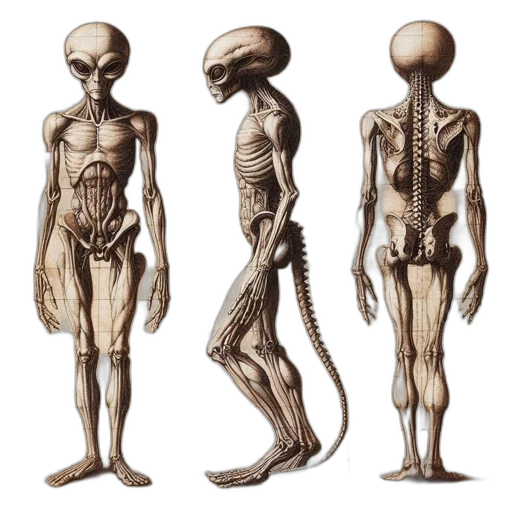 creature, concept art, 3d render, anatomical transparent PNG cut-out