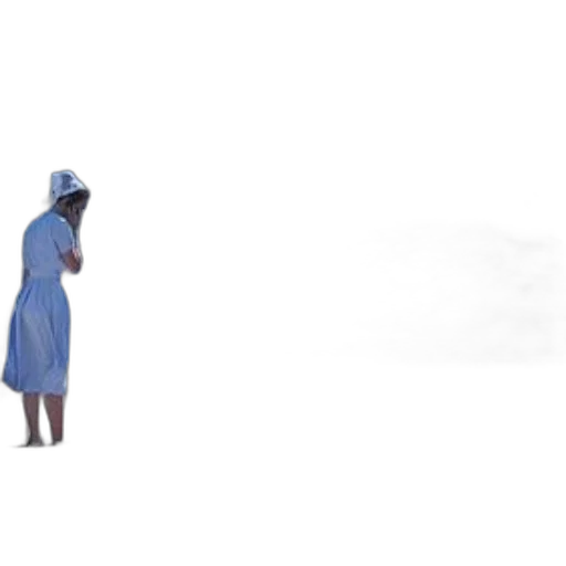 dress, hat, umbrella, staff transparent PNG cut-out