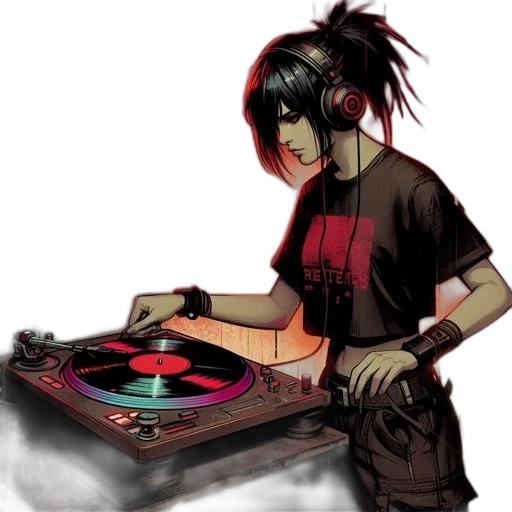 cyberpunk, concept art, cartoon, anime transparent PNG cut-out
