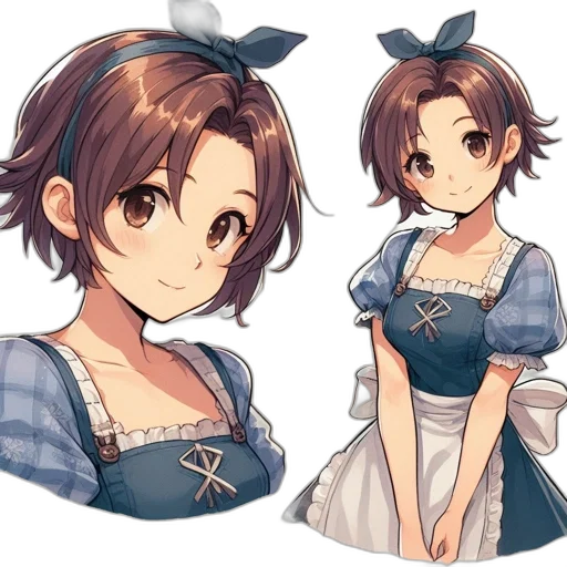 dress, face, anime, concept art transparent PNG cut-out