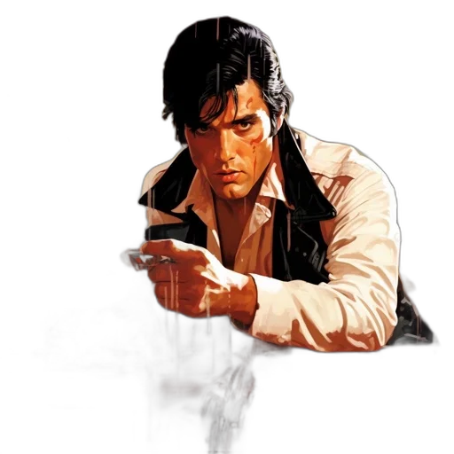 jacket, weapon, comic book art, concept art transparent PNG cut-out
