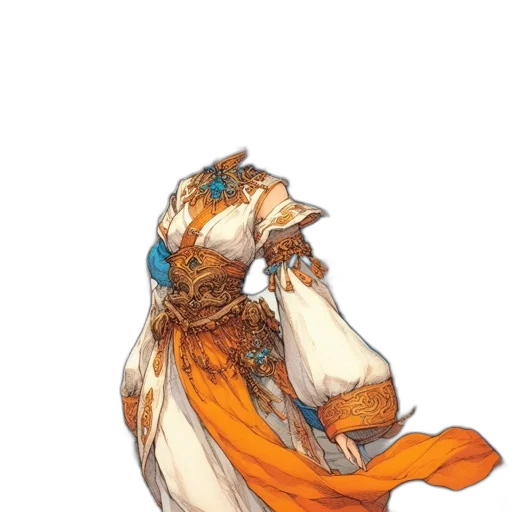dress, mask, staff, dragon transparent PNG cut-out