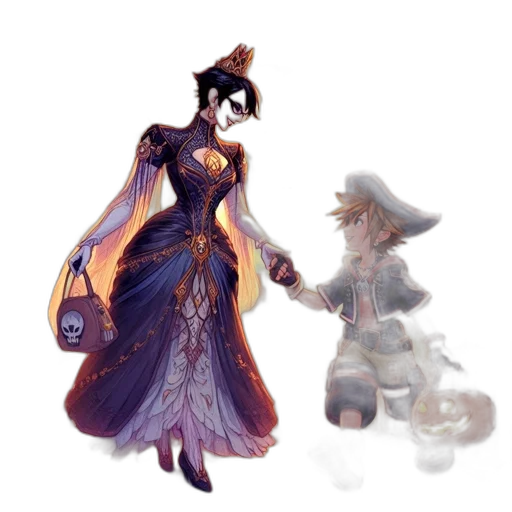 dress, crown, staff, concept art transparent PNG cut-out
