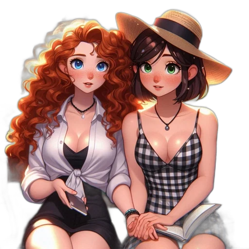 dress, hat, jewelry, cartoon transparent PNG cut-out