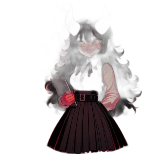 hair, staff, creature, dress transparent PNG cut-out