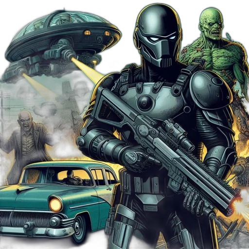 comic book art, concept art, fantasy art, outer space transparent PNG cut-out