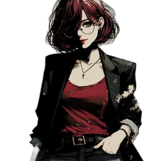 jacket, staff, dress, weapon transparent PNG cut-out