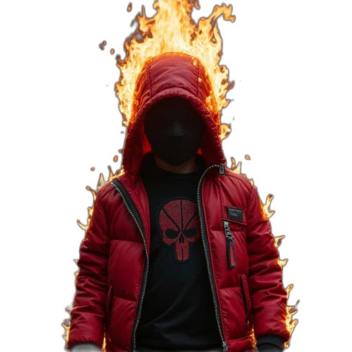 jacket, mask, face, staff transparent PNG cut-out