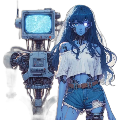 robot, weapon, staff, dress transparent PNG cut-out