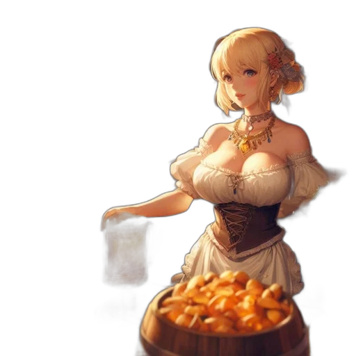 dress, food, staff, crown transparent PNG cut-out