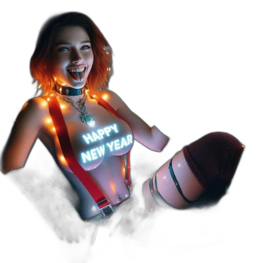 dress, bottle, concept art, cyberpunk transparent PNG cut-out