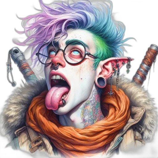 face, creature, fantasy art, comic book art transparent PNG cut-out