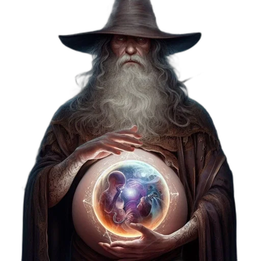 staff, hat, dragon, fantasy art transparent PNG cut-out