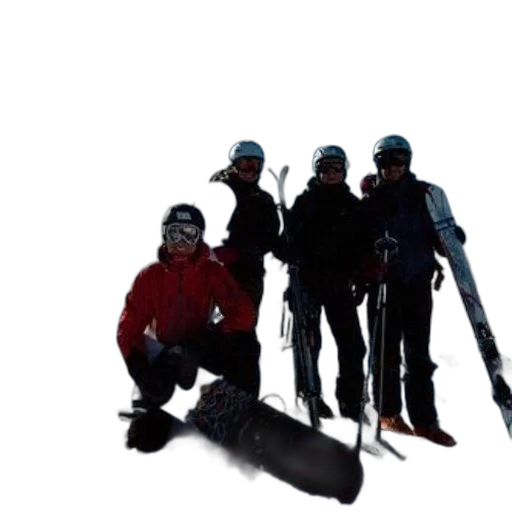 staff, snow, group, skiers transparent PNG cut-out