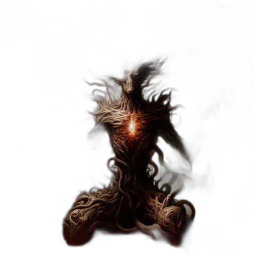 hair, creature, dragon, staff transparent PNG cut-out