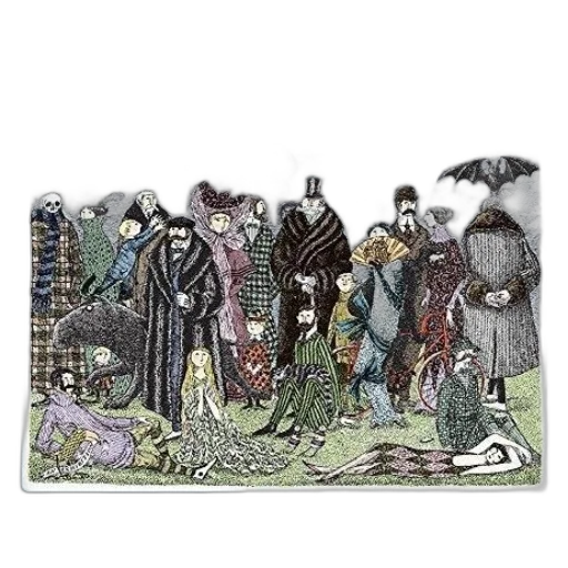 fantasy art, snow, fog, city street transparent PNG cut-out