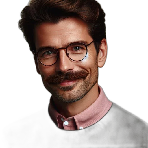 face, hair, jacket, staff transparent PNG cut-out