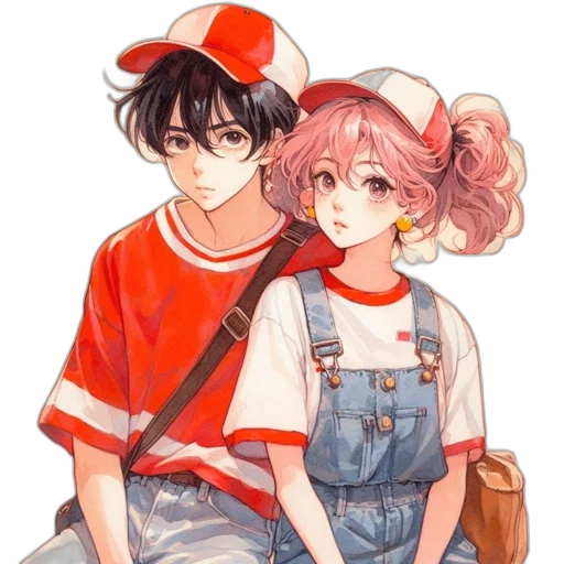 hat, anime, watercolor, pixel art transparent PNG cut-out