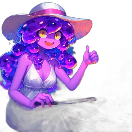 staff, hat, dress, creature transparent PNG cut-out
