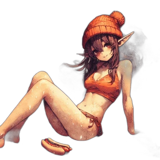 hat, staff, watercolor, concept art transparent PNG cut-out