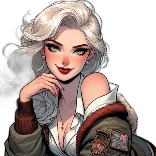 jacket, face, comic book art, concept art transparent PNG cut-out