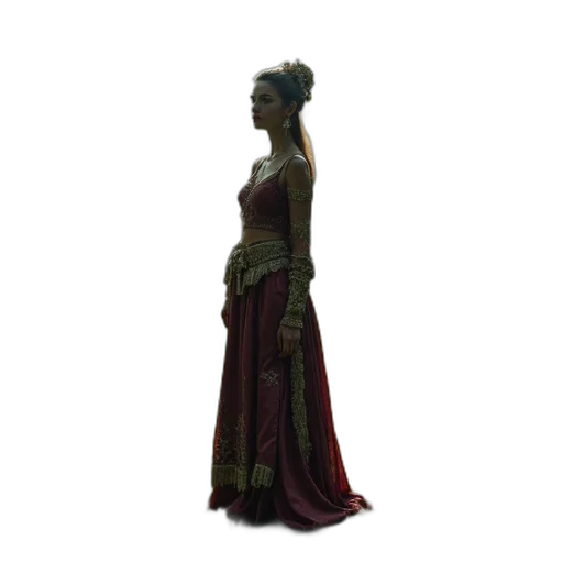 dress, staff, crown, jewelry transparent PNG cut-out