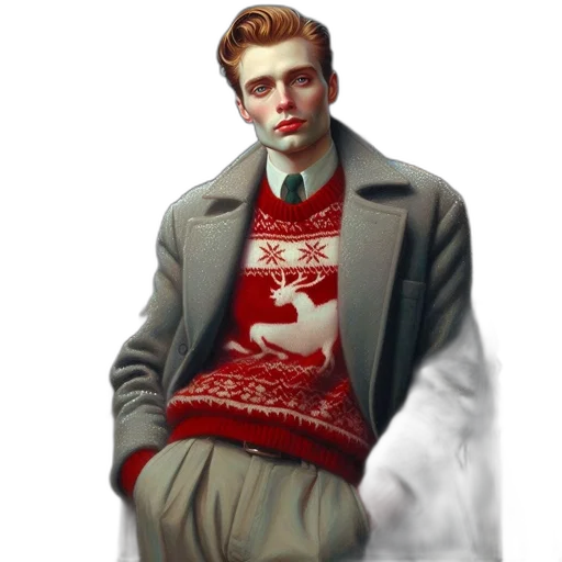 jacket, face, concept art, pixel art transparent PNG cut-out