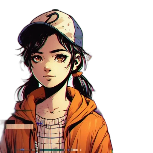 jacket, hat, face, staff transparent PNG cut-out