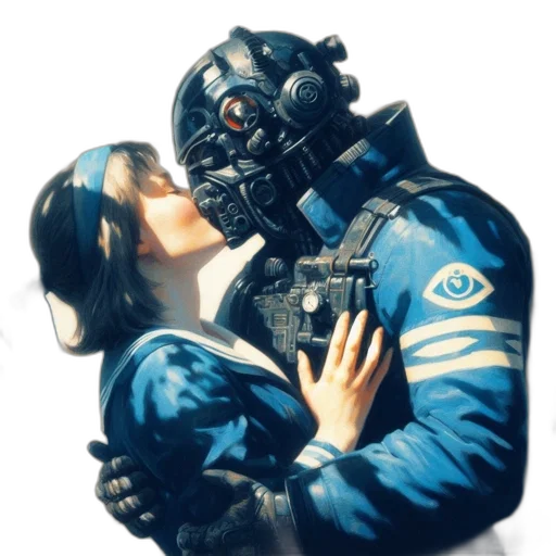robot, mask, jacket, face transparent PNG cut-out